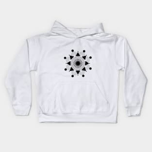 Zen Mandala (Black) Kids Hoodie